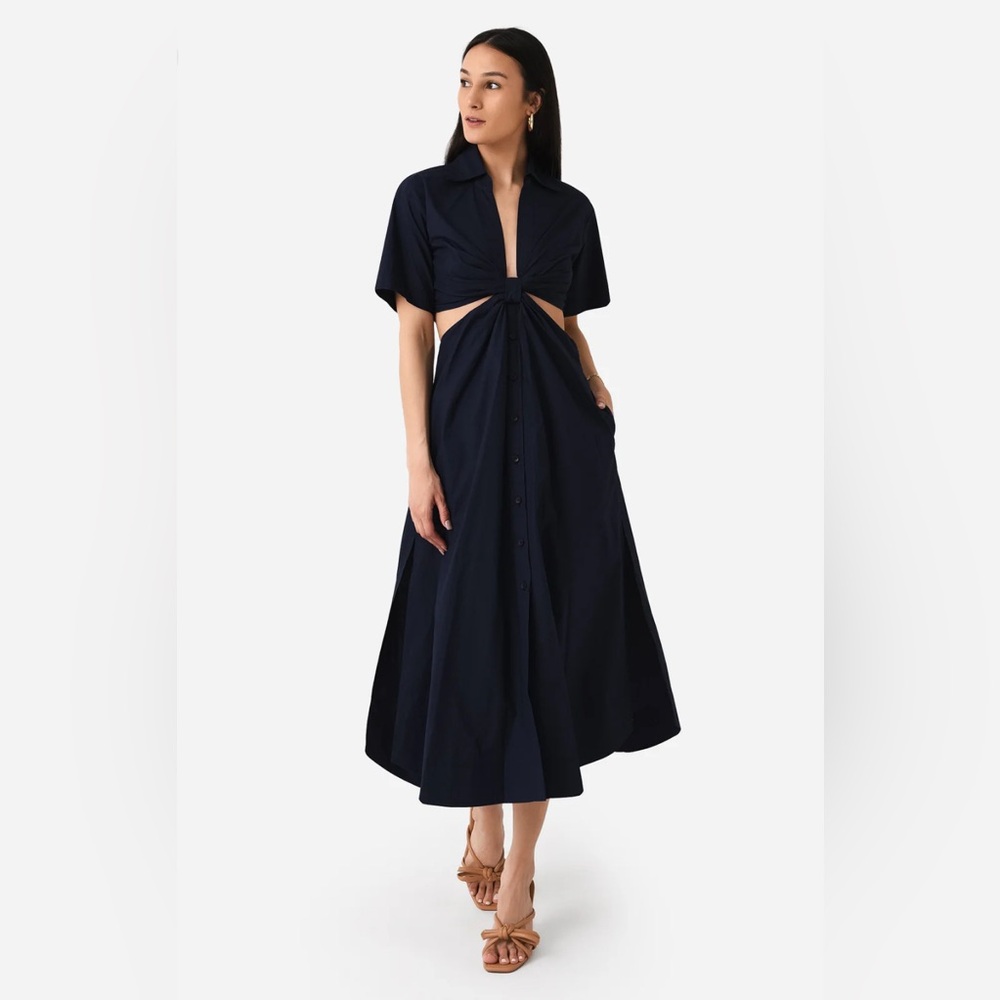 A.L.C. Women’s Georgia Navy Cutout Midi Dress in Nightshade Size 6 Designer